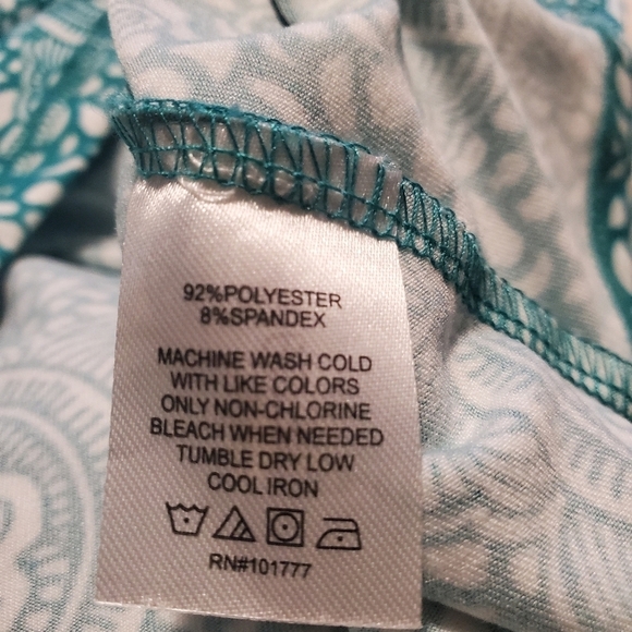 Soybu Green & White Patterned Mock Neck 1/4 zip up athlesiure Dress Size Sm. - Picture 9 of 10